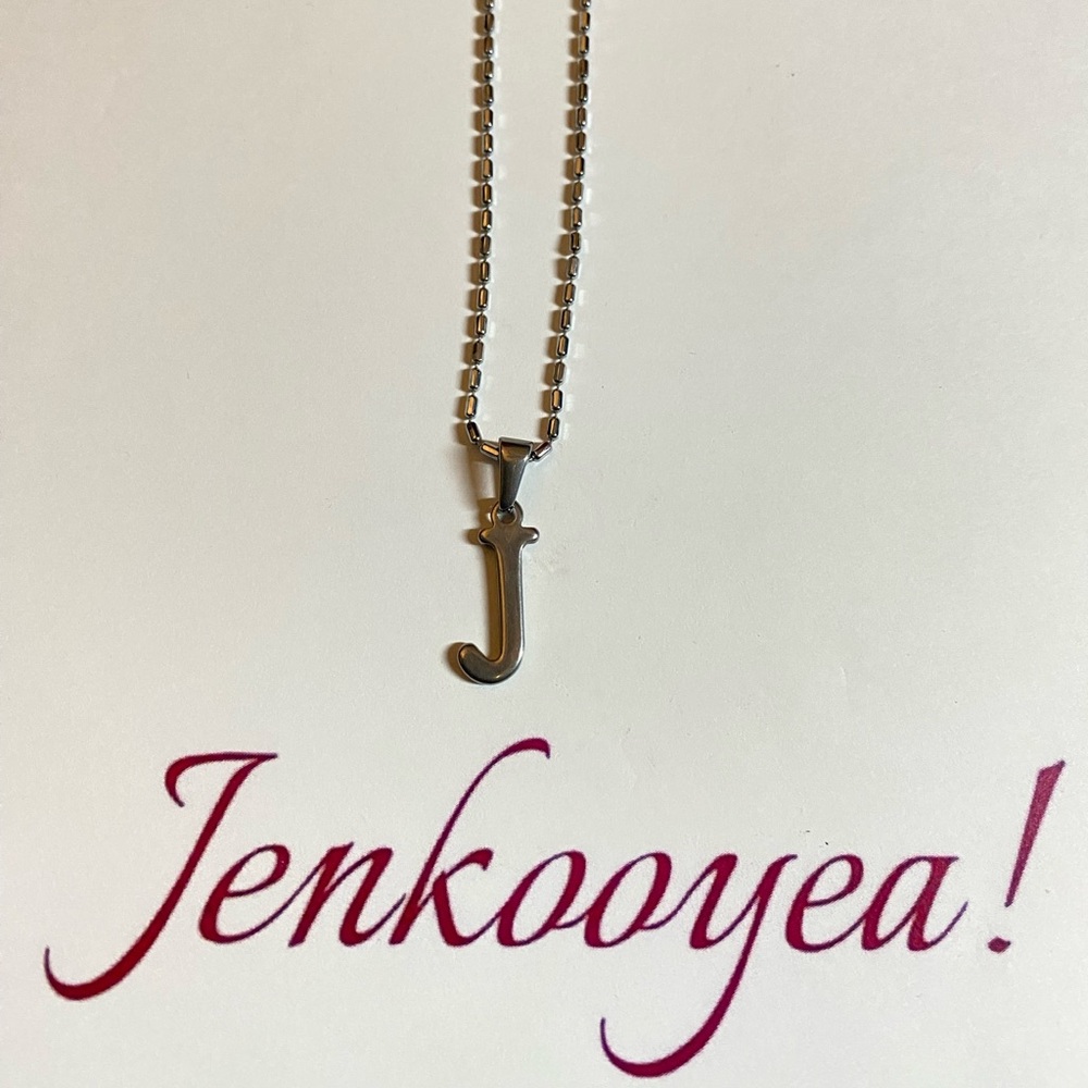 Silver 'J' Pendant Necklace